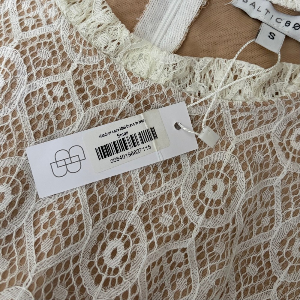 NWT BALTIC BORN Windsor Lace Midi Dress Ivory Nude Feminine Romantic Small - Picture 13 of 16
